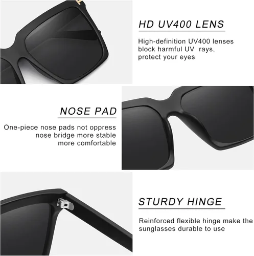Miniatura 6 de STORYCOAST Gafas de sol cuadradas de gran tamaño para mujer gafas de sol grandes de lujo protección UV400