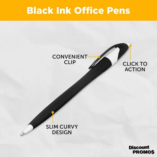 Miniatura 3 de DISCOUNT PROMOS Juego de 10 bolígrafos de oficina de plástico de dos tonos, paquete a granel, tinta negra, ideal para oficina, escuela, negocios
