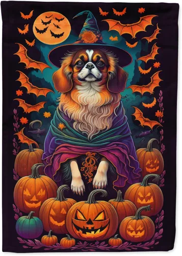 Miniatura 14 de Caroline's Treasures DAC1466GF - Bandera decorativa para jardín de Halloween de Affenpinscher Witchy para jardín, decoración para patio exterior