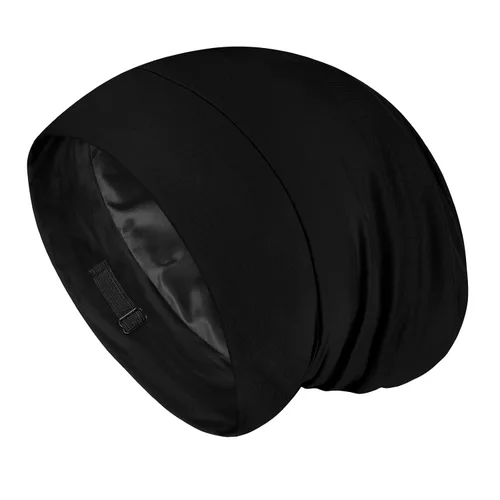 Miniatura 30 de Fittia Cofia de satén para dormir, sedosa sin encrespamiento para el cuidado de rizos, correa ajustable para no deslizarse, gorra para trenzas