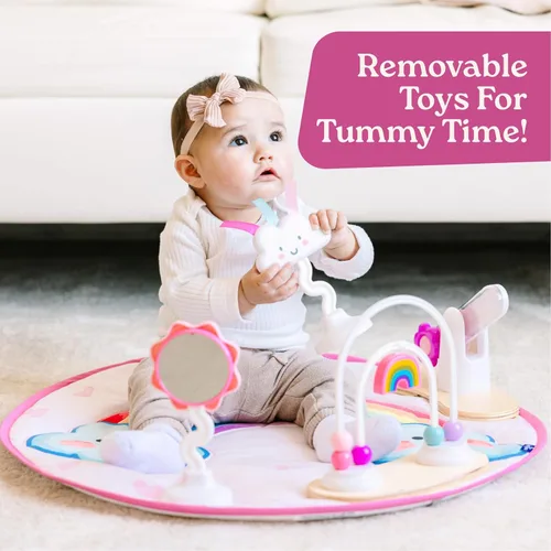 Miniatura 6 de Little Acorn, Centro de actividades para bebés 4 en 1 Diseño inspirado en Montessori 8 juguetes interactivos Tiempo boca abajo, Exersaucer