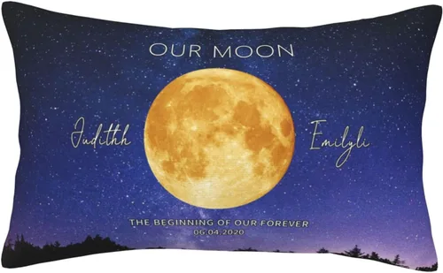 Miniatura 24 de Custom The Day You Became Our Mom Pillow Cover, Personalized Family Birth Moon Phase Pillowcases with Name Birthdate Gift for Mom Dad Father's Day