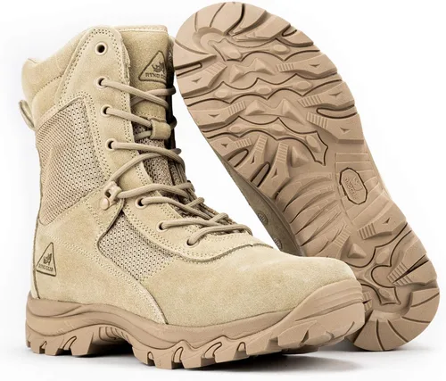 Miniatura 3 de Ryno Gear Botas tácticas de combate con forro CoolMax (beige)