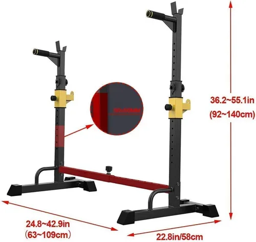 Miniatura 4 de Soporte para sentadillas, estación de inmersión para barra paralela, ajustable, equipo de fitness para gimnasio en interiores y exteriores