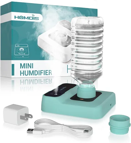Humidificador de viaje, pequeño humidificador portátil para plantas, dormitorio, oficina, hotel o automóvil, 5000 mAh, funciona con batería, mini