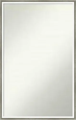 Miniatura 253 de Amanti Art Espejo de baño plateado para sobre el fregadero, 33 x 45 pulgadas, espejo de tocador rectangular blanco plateado y plateado, marco
