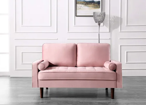 Miniatura 13 de Container Furniture - Sofá de piel sintética para la sala de estar moderna con cojines extraíbles y patas de madera maciza, sofá estilo lujoso