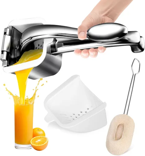 Miniatura 8 de Exprimidor manual de cítricos de acero inoxidable, exprimidor manual de limón/naranja/granada con agarre antideslizante, resistente al óxido, apto