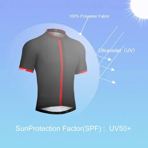 Miniatura 6 de wantdo Camisetas de ciclismo para hombre, camisetas de ciclismo de montaña MTB Jersey de manga corta Camisetas de ciclismo transpirable de secado