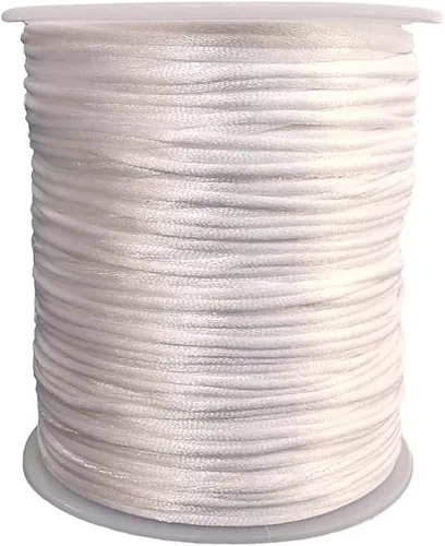 Miniatura 52 de 2.0mm Hilo de Cordón de Seda de Nylon para Cuentas de Macramé, Pulseras, Nudos Chinos, Collares, Joyería 109 Yardas (Verde Oscuro)