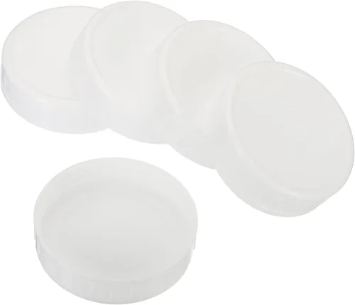 Miniatura 10 de PATIKIL Tapas de plástico de boca regular para tarros de 2.77 pulgadas, 1 juego/6 tapas para tarros de conservas con anillo de sellado de silicona