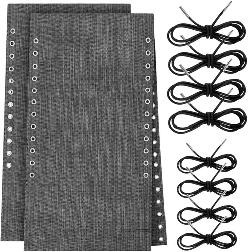 Miniatura 12 de Queekay 2 piezas de tela de repuesto para sillas de gravedad con 8 cuerdas elásticas, kit de reparación de sillas de patio de malla para patio, Negro