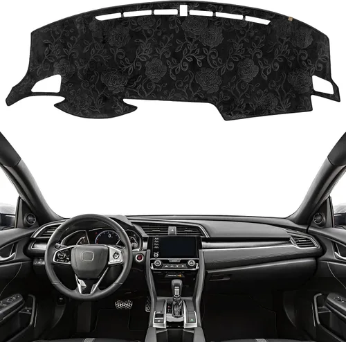 Miniatura 21 de Cubierta de tablero Tapete de salpicadero Compatible con Ho-nda Civic 2015-2012 (para transmisión izquierda), tapete de salpicadero para coche