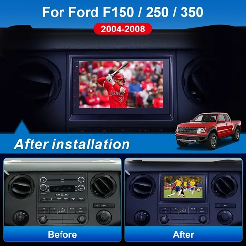 Miniatura 3 de Radio de Pantalla Táctil de 7 Pulgadas para Coche F150, Actualización Inalámbrica con Apple CarPlay y Android Auto para Ford F150 2004-2008, Android