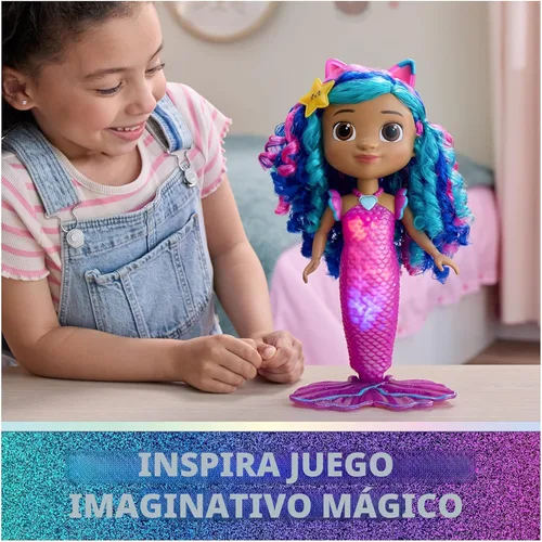 Miniatura 5 de DreamWorks Gabby's Dollhouse La Película, Sirena Gabby que Canta y Brilla, Muñeca Sirena Impermeable con Luces y Sonidos, Juguetes para Niñas