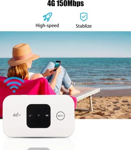 Miniatura 2 de Enrutador de red 4G, punto de acceso WiFi portátil con ranura para tarjeta SIM, router 4G de bolsillo de 150 Mbps para oficina al aire libre