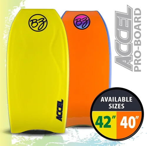 Miniatura 2 de BZ Bodyboards - Accel Pro Board - Crescent Tail, Slick Bulbs, borde de corte contorneado de la cubierta, alto rendimiento - Jinetes avanzados