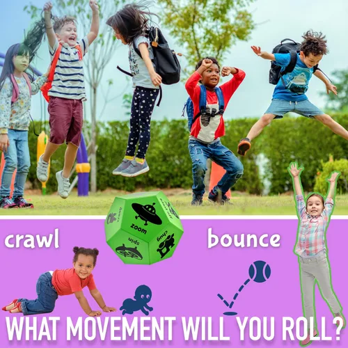 Miniatura 10 de Dados de Movimiento Covelico - Equipo de Juego Preescolar y Juguetes de Recreo para Juegos de Gimnasia al Aire Libre para Primaria, Dados