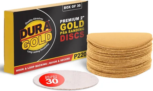 Miniatura 10 de Dura-Gold Premium Discos de Lija con Velcro de 2" Grano 180 (Caja de 30) - Discos de Papel de Lija Abrasivo de Corte Medio de Alto Rendimiento