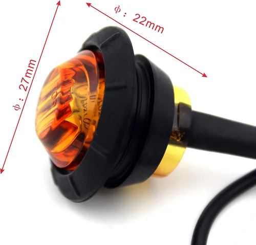 Miniatura 4 de KEING Mini pequeño redondo 3/4 pulgadas 12 V ámbar LED botón luz luz indicadora universal marcador lateral luces impermeable camión remolque autobús