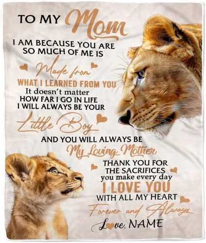 Miniatura 17 de Manta de vellón personalizada con texto en inglés «To My Mom», diseño de girasol de hija e hijo, carta de amor con texto en inglés «You are the