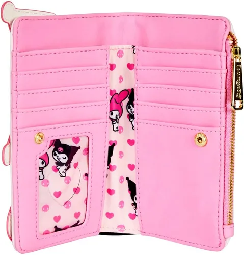 Miniatura 2 de Loungefly Sanrio My Melody and Kuromi Billetera, Bifold, Rosa, Rosado