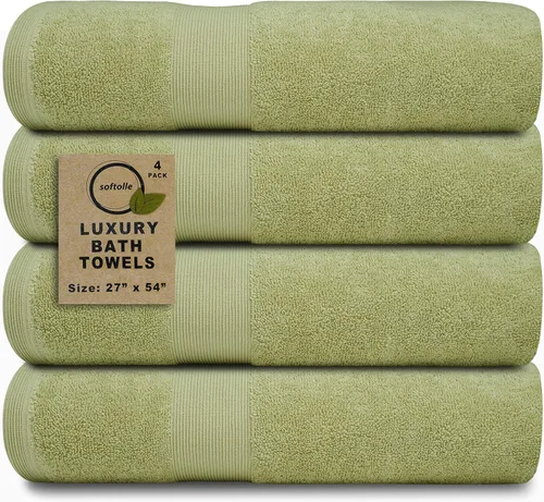 Miniatura 17 de Juego de 4 toallas de baño de lujo (27 x 54 pulgadas), toallas para baño, súper suaves, toallas altamente absorbentes para el hogar, spa, gimnasio