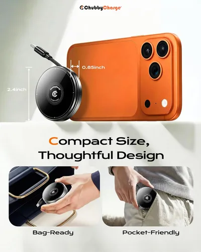 Miniatura 5 de Estación de carga inalámbrica compacta 3 en 1 para iPhone, Apple Watch y AirPods, cargador de viaje plegable magnético con cable USB-C retráctil