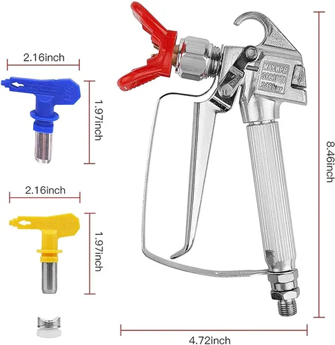 Miniatura 7 de Kit de pistola de pintura sin aire, 9 piezas con 2 puntas 517 y protector de boquilla, 5 filtros de pistola pulverizadora de pintura sin aire