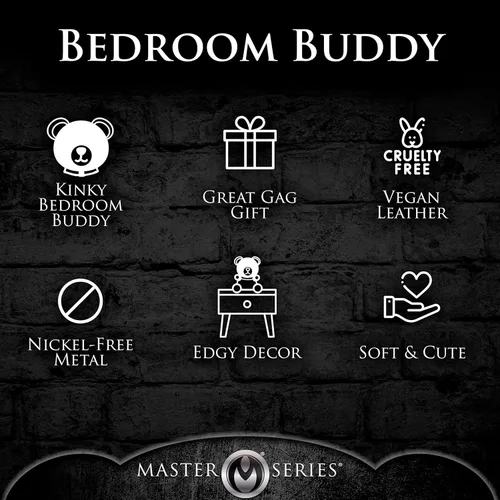 Miniatura 5 de MASTER SERIES Oso de Bondage con capucha para hombres, mujeres y parejas. Suave oso de peluche con temática BDSM M. Regalo lindo y sexy. 1 pieza