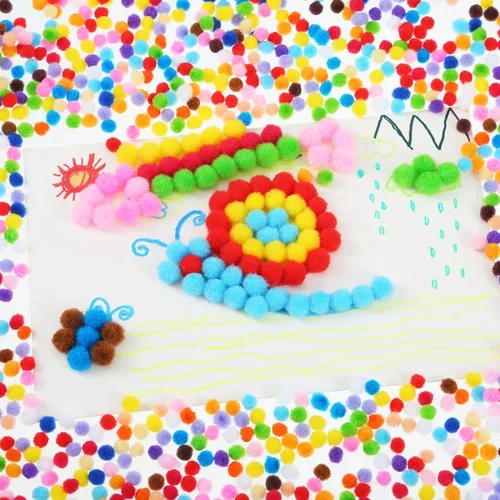 Miniatura 7 de Shappy 2000 mini pompones de 0.236 pulgadas para hacer manualidades, bolas pequeñas de Navidad, suministros de pasatiempos y decoración de Multi
