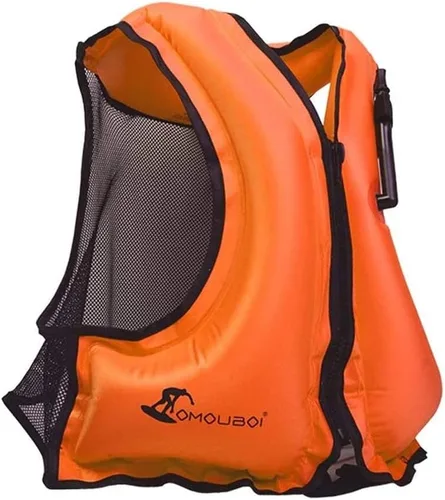 Miniatura 11 de OMOUBOI Chaleco inflable de esnórquel, chaleco de natación para adultos, chaleco de esnórquel, chaqueta de flotabilidad inflable, chaquetas de buceo