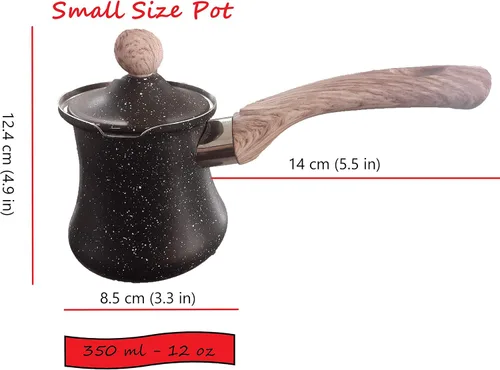 Miniatura 7 de Ibrik - Cafetera turca multiusos de 12 onzas, acero inoxidable resistente a la corrosión y de grado alimenticio (11.8 fl oz)