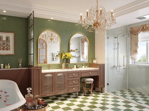 Miniatura 3 de Espejo de arco de 30 x 40 pulgadas para baño, espejo de pared arqueado dorado, espejo de tocador, marco de metal dorado, espejos de arco para sala