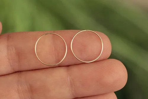 Miniatura 66 de Aretes de aro de oro de plata – Aretes de aro para mujer, dos piezas de aros de plata fina rellenos de oro, aro de hélice, anillo de tragus, aro