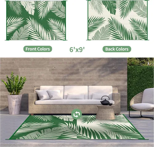 Miniatura 2 de GENIMO - Tapete reversible e impermeable para exteriores, en oferta, de paja de plástico, para áreas grandes, campamentos, RV, pícnics, terrazas