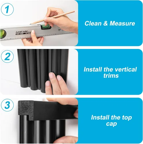 Miniatura 7 de Art3d Paneles de revestimiento de madera, tablero de pared de poliestireno con cuentas para decoración de pared interior, 79.3 pulgadas de ancho x