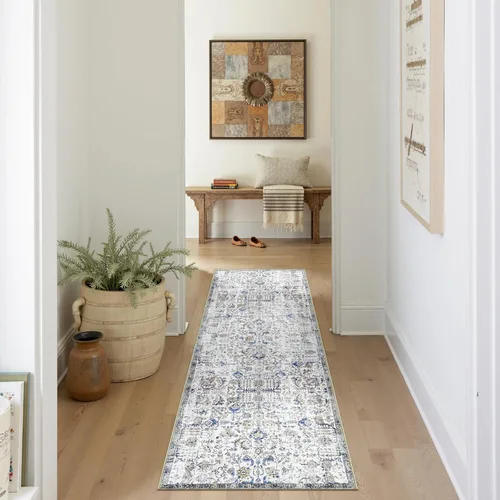 Miniatura 143 de jinchan Lima - Alfombra de pasillo lavable de 2 x 6 pies, antideslizante, de pelo corto, suave, ultrafina, alfombra envejecida para casa de campo