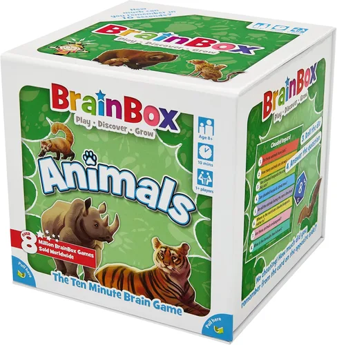 Miniatura 6 de BrainBox - Juego de cartas de animales – Memoria y observación, 55 tarjetas de escenas detalladas, trivia familiar para niños y adultos, a partir
