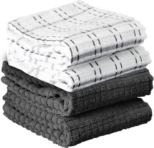 Miniatura 17 de Ritz Royale Collection - Juego de paños de cocina de 100 % algodón peinado, altamente absorbente, 13-3/4 x 12 pulgadas, 3 unidades, grafito sólido
