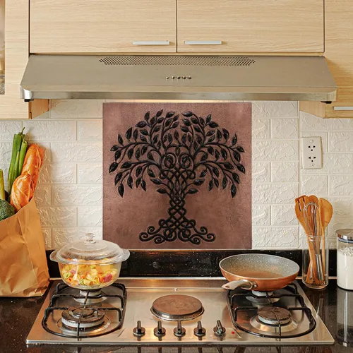 Miniatura 10 de Salpicaduras de Cocina, Salpicaduras de Cocina Árbol de la Vida Celta, Panel de Salpicaduras de Cobre Personalizable, Azulejo de Salpicaduras