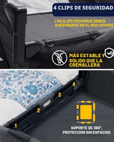 Miniatura 3 de BEKA cuna para bebé de 4 en 1 para colocar al lado de la cama, cuna para bebé de 4 funciones, cuna para colocar al lado de la cama, corralito, mesa