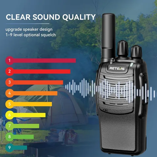 Miniatura 5 de Retevis H-777 Walkie Talkies recargables, mini radios de 2 vías de largo alcance, pequeño Walky Talky, radios bidireccionales FRS portátiles