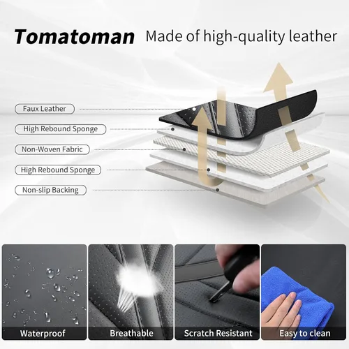Miniatura 6 de Tomatoman Fundas para Asientos Delanteros Compatibles con Hyundai Tucson Nissan Altima Sentra Maxima Rogue Versa Honda Insight Accord HRV Odyssey