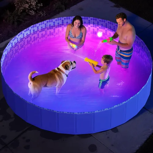 Miniatura 14 de Piscina inflable para niños, almohadilla antideslizante para patio trasero, piscina infantil de PVC grueso para interiores y exteriores, estanque
