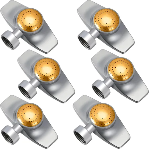 Miniatura 9 de Riakrum 1 paquete de rociadores de metal de 360 grados, rosca interna de 3/4 pulgadas, patrón circular ajustable con flujo de agua suave para patio