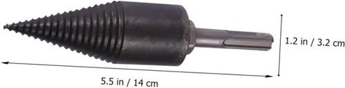 Miniatura 3 de Taladro de división con mango triangular, herramienta de corte resistente para el hogar para división eficiente de leña, negro redondo