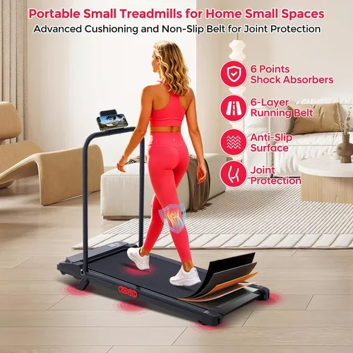 Miniatura 8 de Walking Pad with Incline and Handle Bar, 3.0HP Electric Protable Mini Walking Pad Treadmills for Home Small Space, Small Treadmill for Exercising