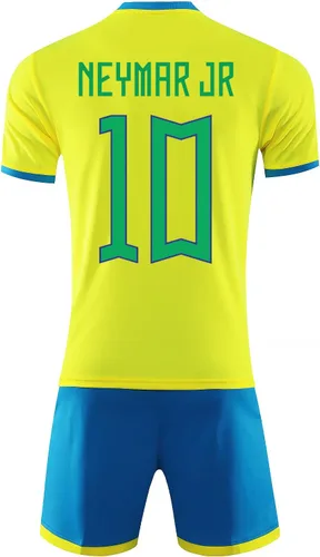 Miniatura 2 de Casmyd Brazil Soccer Jersey+Shorts Kids 2022 World Cup NeyMARR #10 Football Jersey Set Sports Fan Shirts for BoysGirls