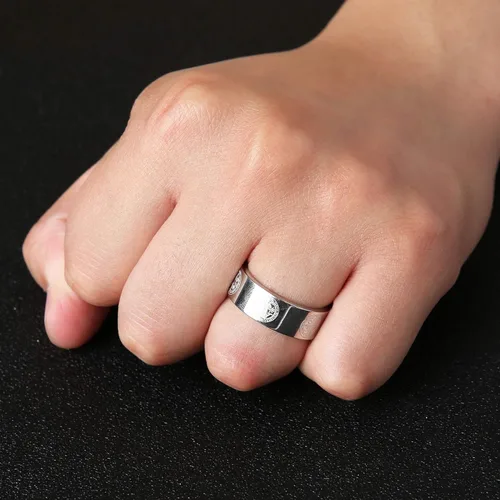 Miniatura 2 de HZMAN Anillo de 0.315 in de San Benito para hombre, acero inoxidable, retro, católico, romano, exorcismo, protección cruz, regalo de joyería